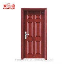 Classic 6-Panel main door design with textured surface steel interior door for house